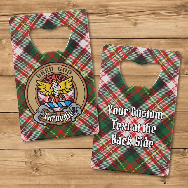 Clan Carnegie Crest over Dress Tartan (Creator Uploaded)