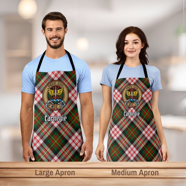 Clan Carnegie Crest over Dress Tartan Apron (Creator Uploaded)