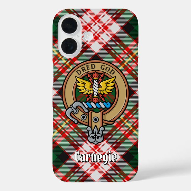 Clan Carnegie Crest over Dress Tartan Case-Mate iPhone Case (Back)