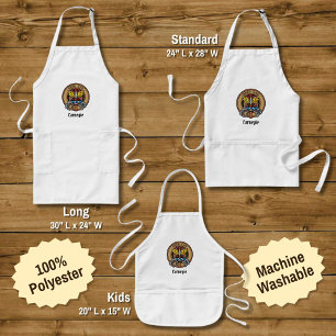 Clan Carnegie Crest over Dress Tartan Long Apron