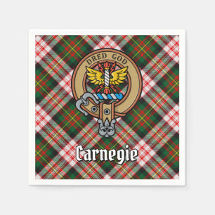 Clan Carnegie Crest over Dress Tartan Napkin