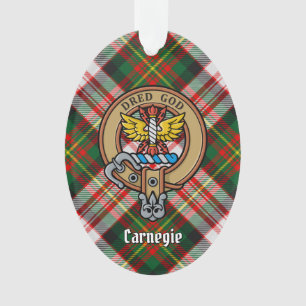 Clan Carnegie Crest over Dress Tartan Ornament