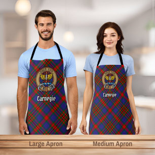 Clan Carnegie Crest over Tartan Apron