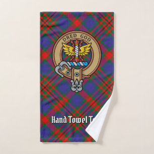 Clan Carnegie Crest over Tartan Bath Towel Set