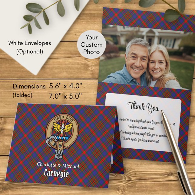Clan Carnegie Crest over Tartan Invitation (Creator Uploaded)