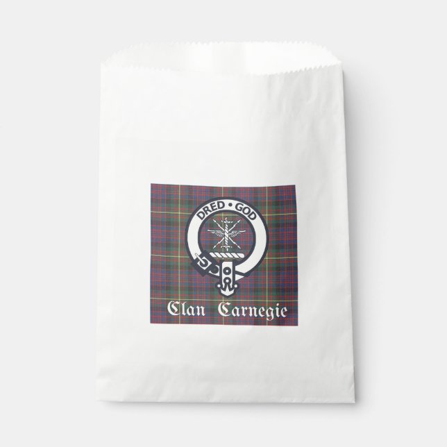 Clan Carnegie Crest Tartan Favour Bags (Front)
