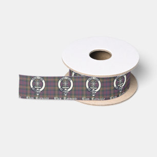Clan Carnegie Crest Tartan Satin Ribbon