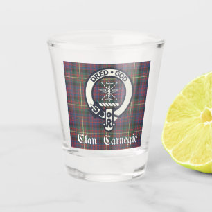 Clan Carnegie Crest Tartan  Shot Glass
