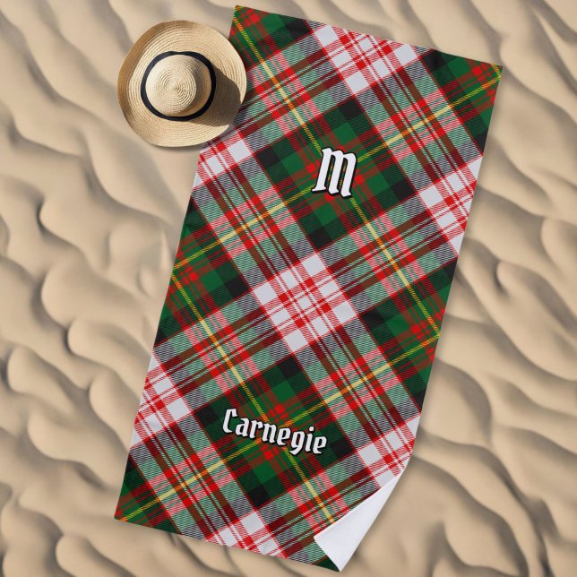 Clan Carnegie Dress Tartan Beach Towel (Creator Uploaded)
