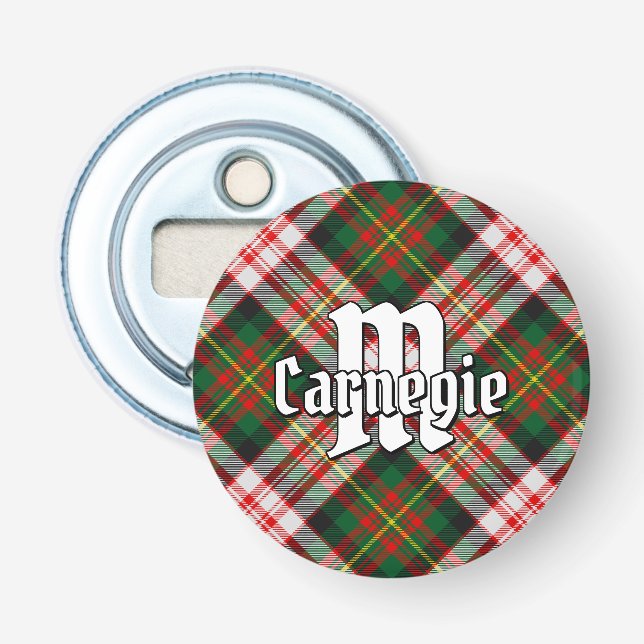 Clan Carnegie Dress Tartan Bottle Opener (Front)
