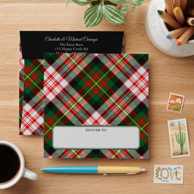Clan Carnegie Dress Tartan Envelope (Desk)