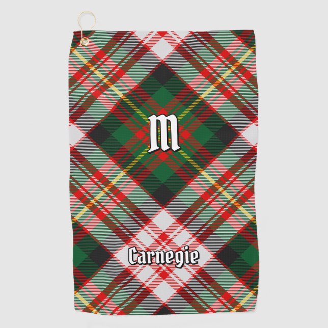 Clan Carnegie Dress Tartan Golf Towel (Front)