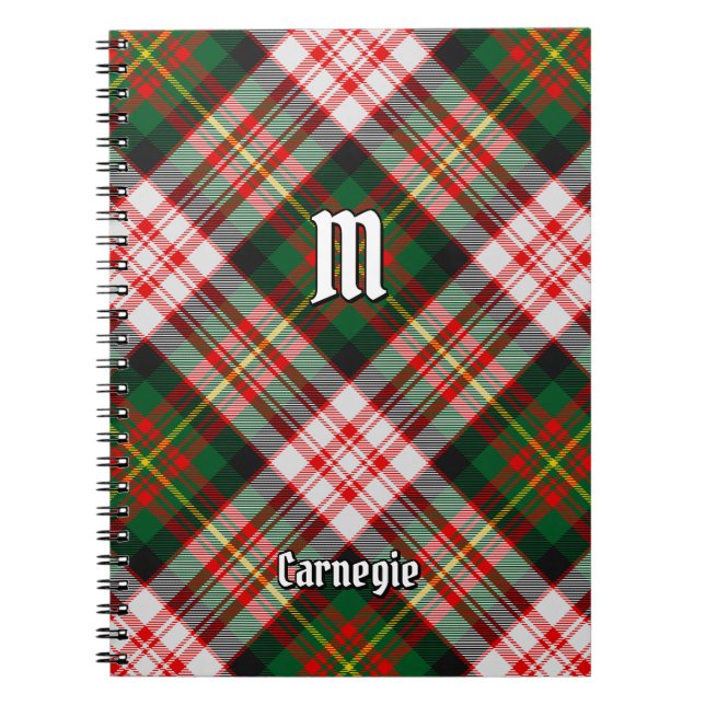 Clan Carnegie Dress Tartan Notebook (Front)