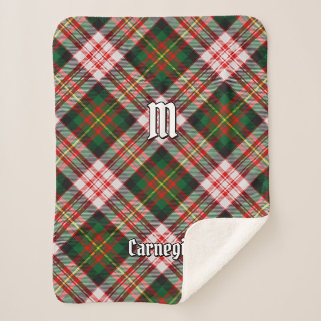 Clan Carnegie Dress Tartan Sherpa Blanket (Front)