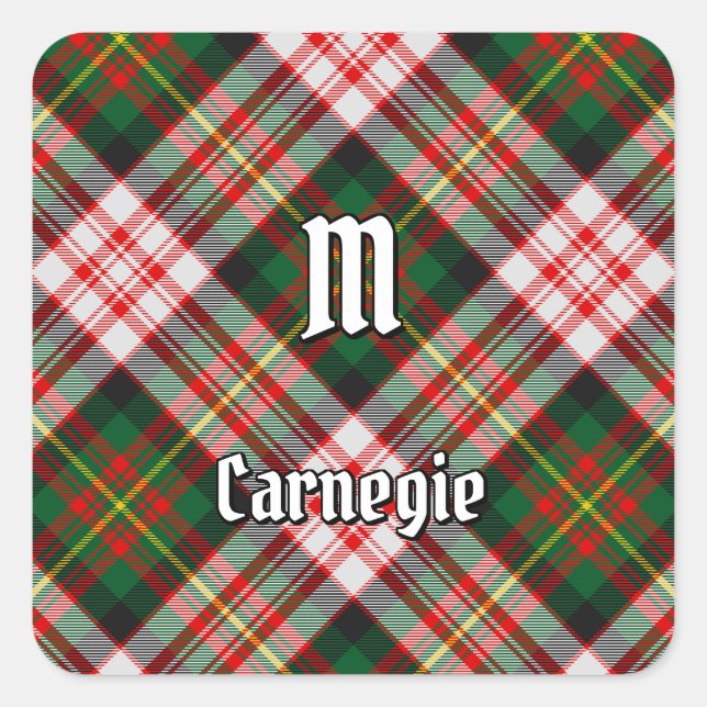 Clan Carnegie Dress Tartan Square Sticker (Front)