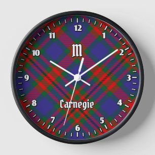 Clan Carnegie Tartan Clock