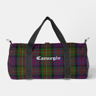 Clan Carnegie Tartan Customisable Duffle Bag