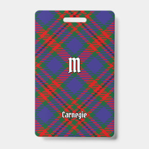 Clan Carnegie Tartan ID Badge