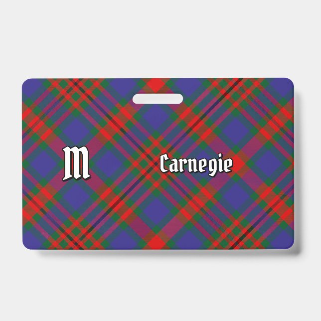 Clan Carnegie Tartan ID Badge (Front)