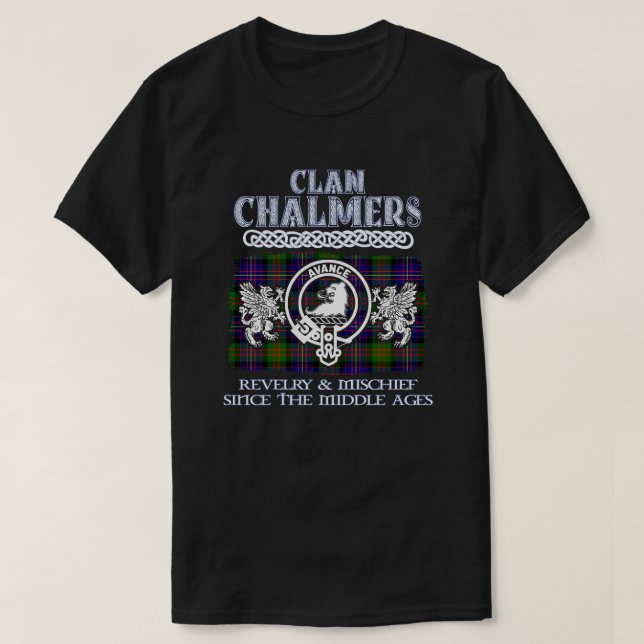 Clan Chalmers crest Scottish clans Scottish surnam T-Shirt (Design Front)