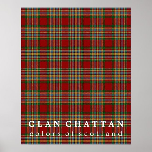 Clan Chattan Colours of Scotland Tartan Poster (Front)