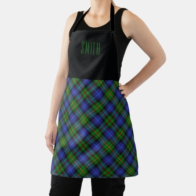 Clan Chef Smith Tartan Plaid Name Apron (Insitu)