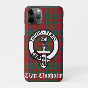 Clan Chisholm Crest Badge & Tartan iPhone 11 Pro Case