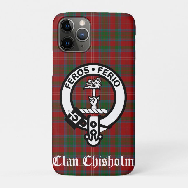 Clan Chisholm Crest Badge & Tartan   Case-Mate iPhone Case (Back)