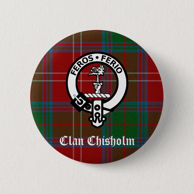 Clan Chisholm Tartan & Crest Badge (Front)