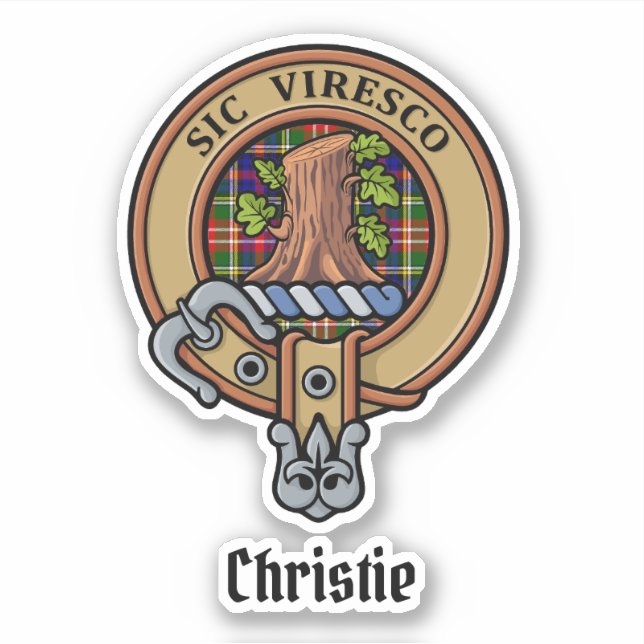 Clan Christie Crest over Tartan (Front)