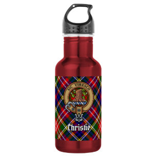 Clan Christie Crest over Tartan 532 Ml Water Bottle