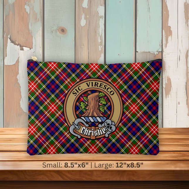Clan Christie Crest over Tartan Accessory Pouch (Creator Uploaded)