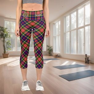Clan Christie Crest over Tartan Capri Leggings