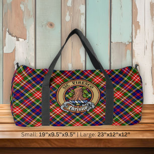 Clan Christie Crest over Tartan Duffle Bag