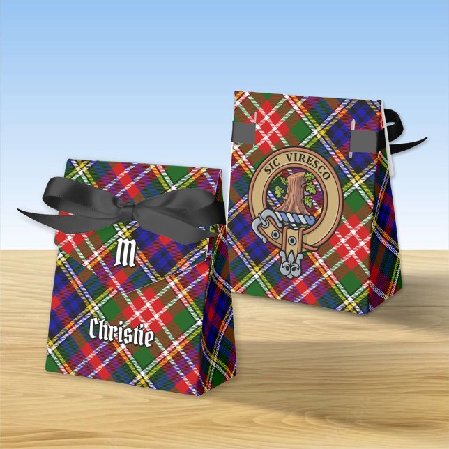 Clan Christie Crest over Tartan Favour Box (Creator Uploaded)