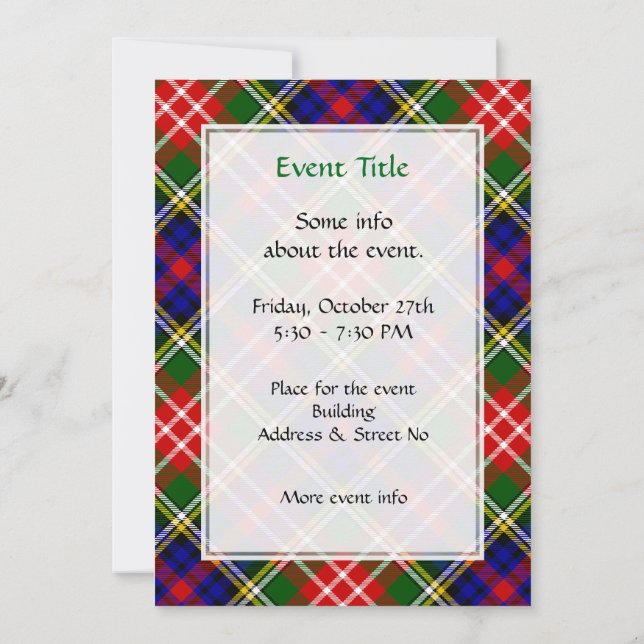 Clan Christie Tartan Invitation (Back)