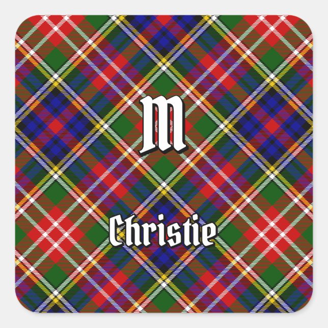 Clan Christie Tartan Square Sticker (Front)