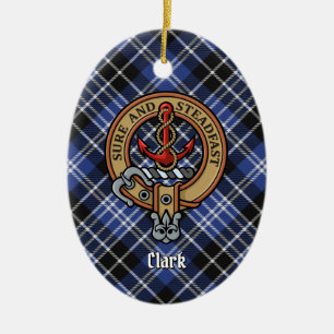 Clan Clark Crest Ceramic Tree Decoration
