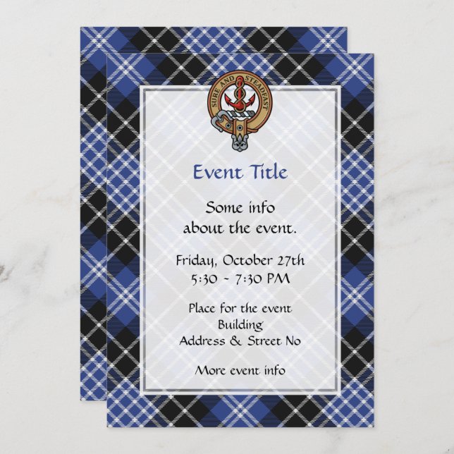 Clan Clark Crest Invitation (Front/Back)