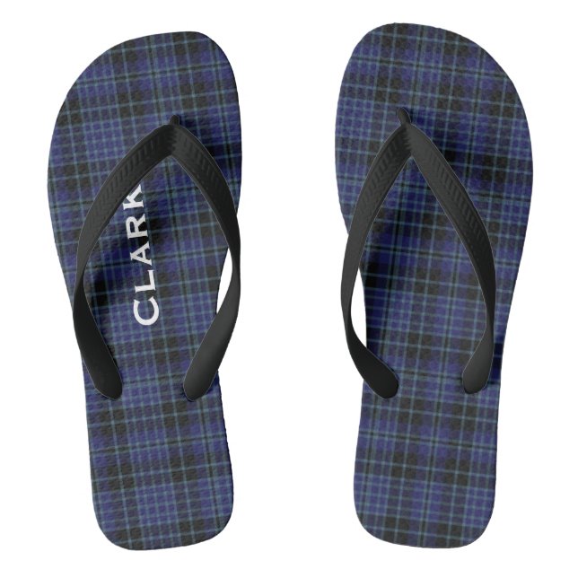 Clan Clark Plaid Personalised Flip Flops (Footbed)