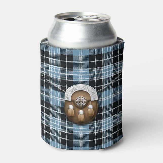Clan Clark Tartan And Sporran Can Cooler (Can Front)