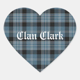 Clan Clark Tartan Heart Sticker