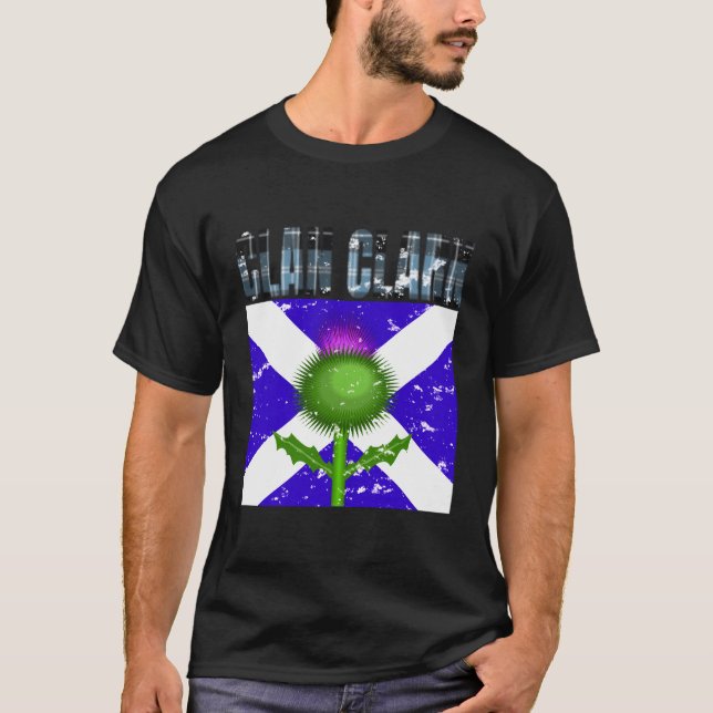 Clan Clark Tartan Scottish Family Name Scotland Pr T-Shirt (Front)