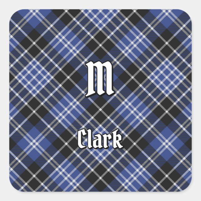 Clan Clark Tartan Square Sticker (Front)