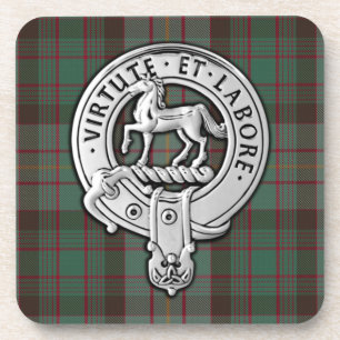 Clan Cochrane Crest & Hunting Tartan Coaster