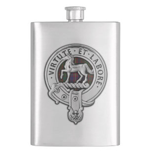 Clan Cochrane Crest & Tartan Hip Flask