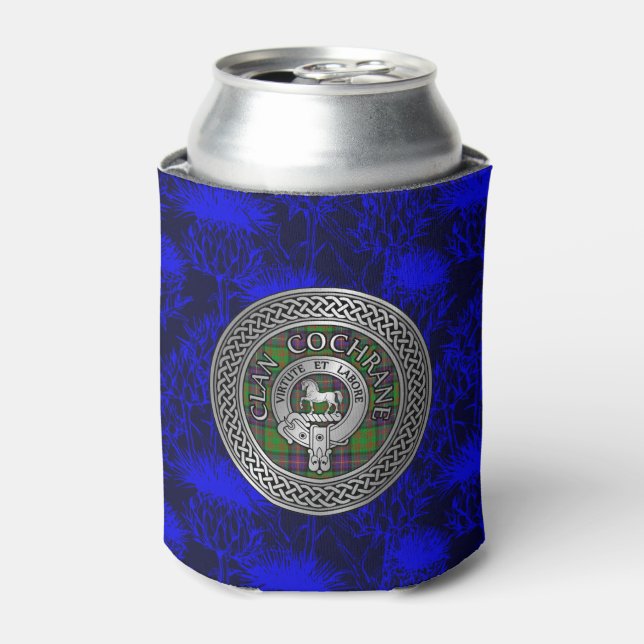 Clan Cochrane Crest & Tartan Knot Can Cooler (Can Front)