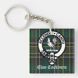 Clan Cockburn Crest Badge and Tartan Key Ring