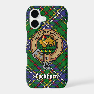 Clan Cockburn Crest over Tartan