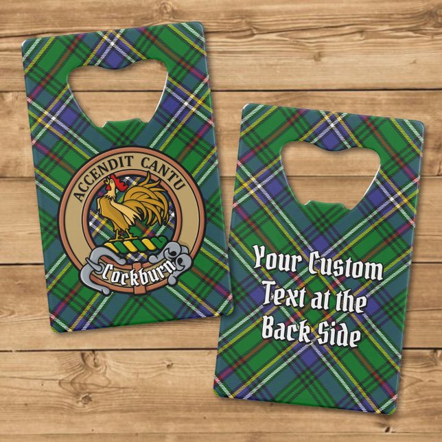 Clan Cockburn Crest over Tartan (Creator Uploaded)